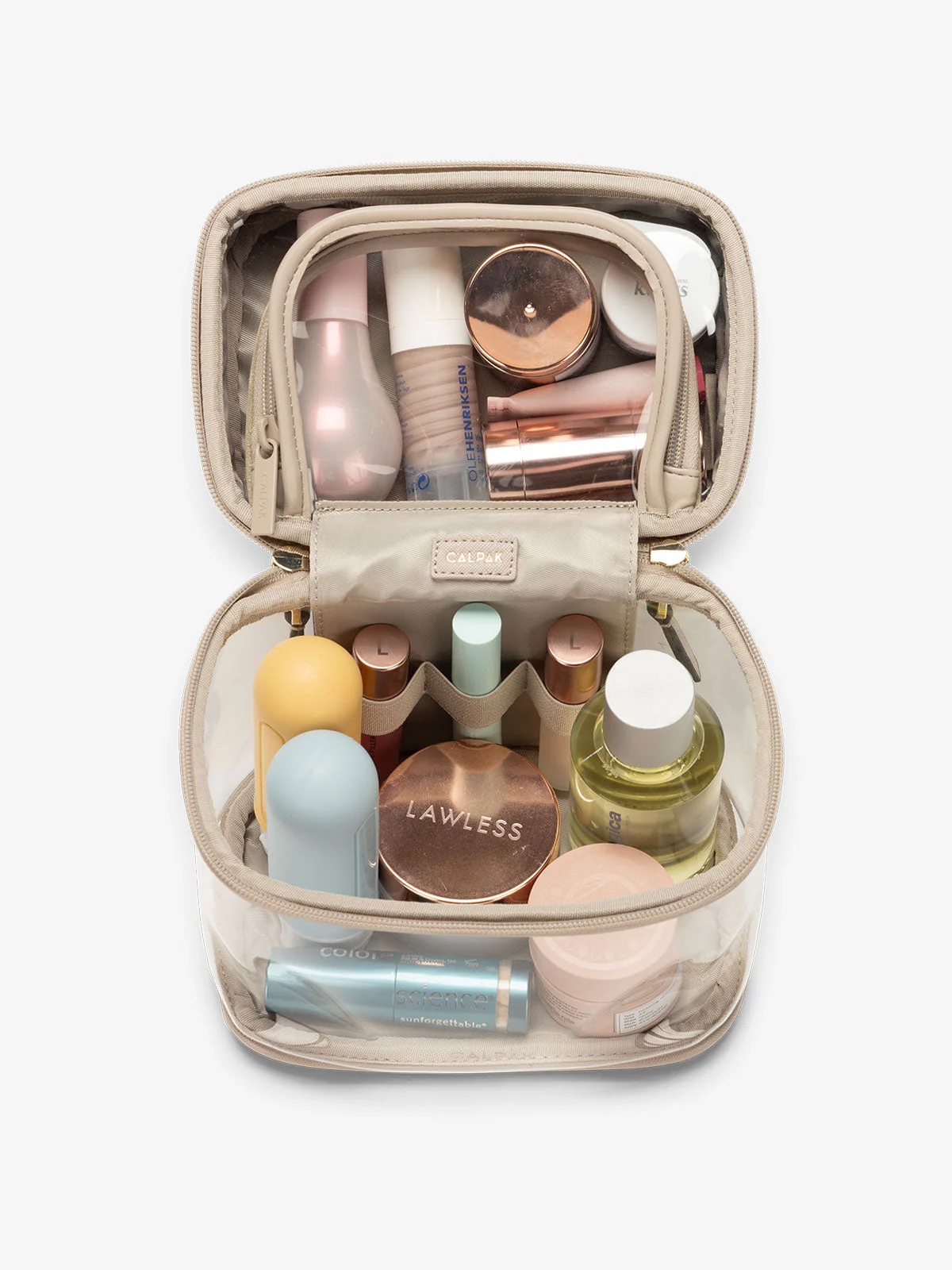Clear Train Case with Top Compartment - Image 20
