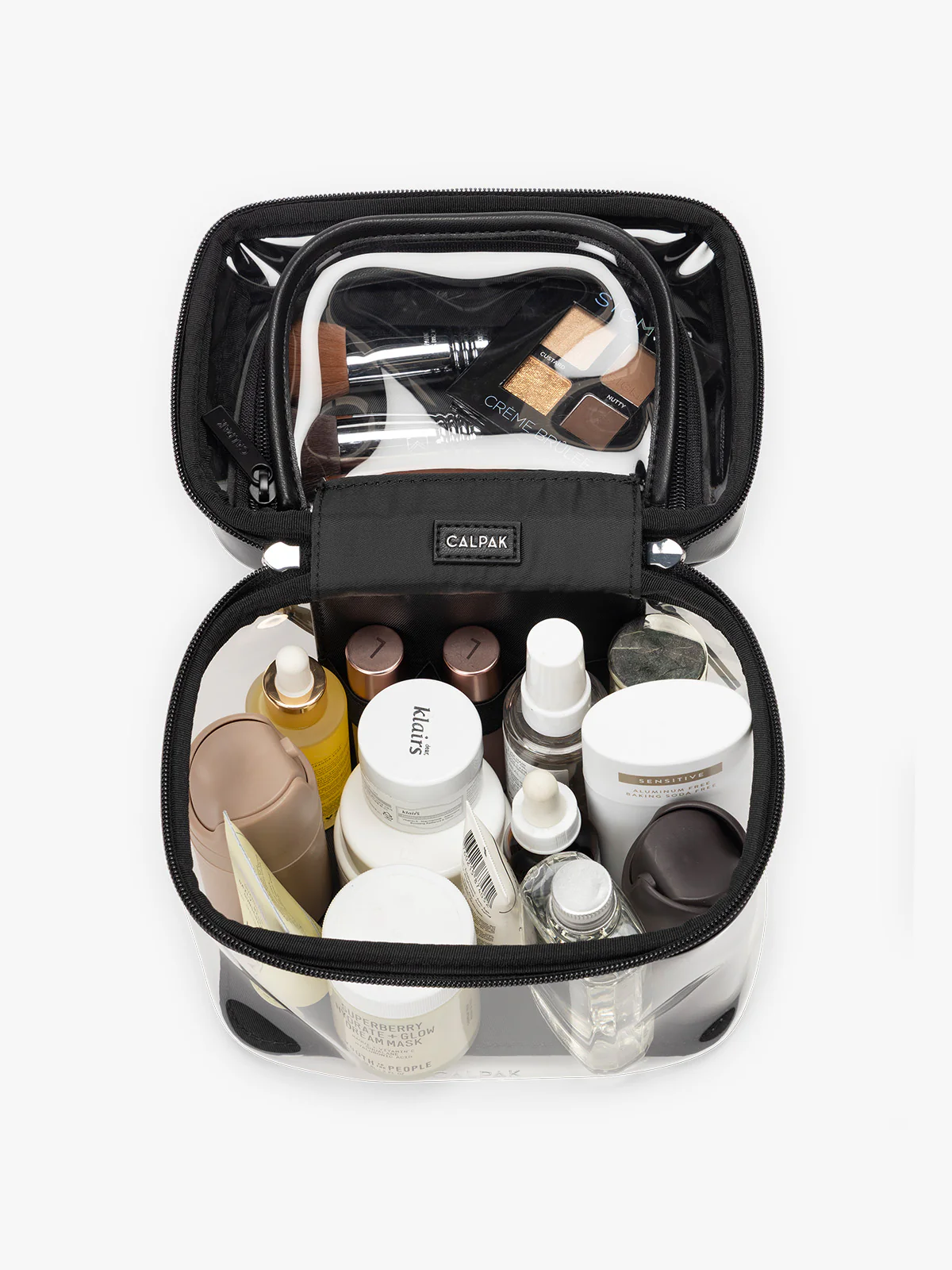 Clear Train Case with Top Compartment - Image 39