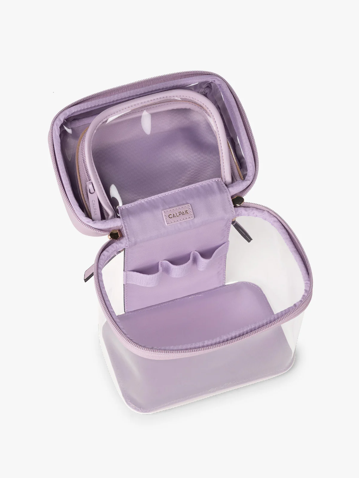 Clear Train Case with Top Compartment - Image 42