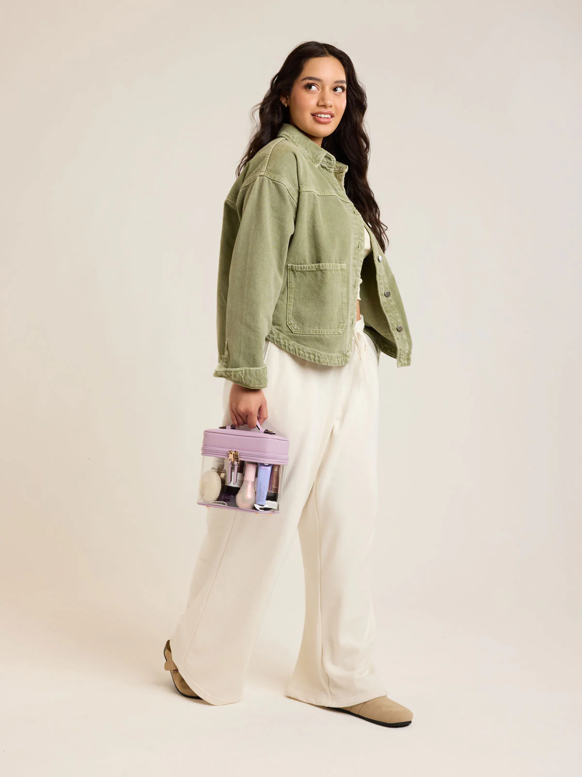 Clear Train Case with Top Compartment - Image 43