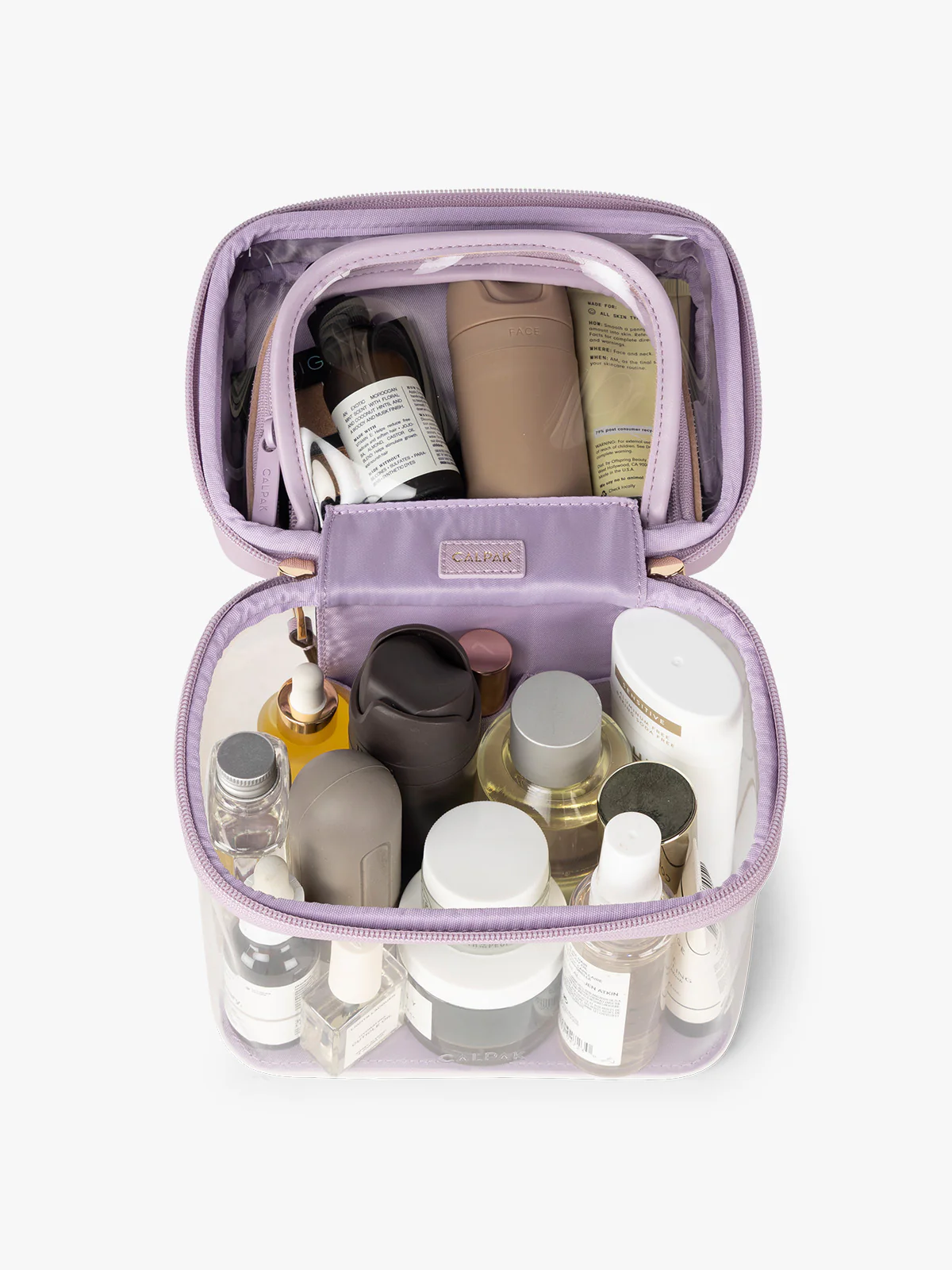 Clear Train Case with Top Compartment - Image 44