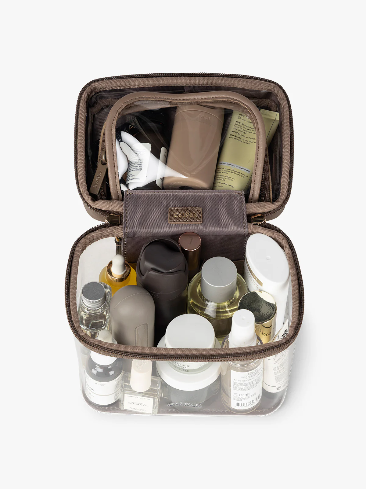 Clear Train Case with Top Compartment - Image 49