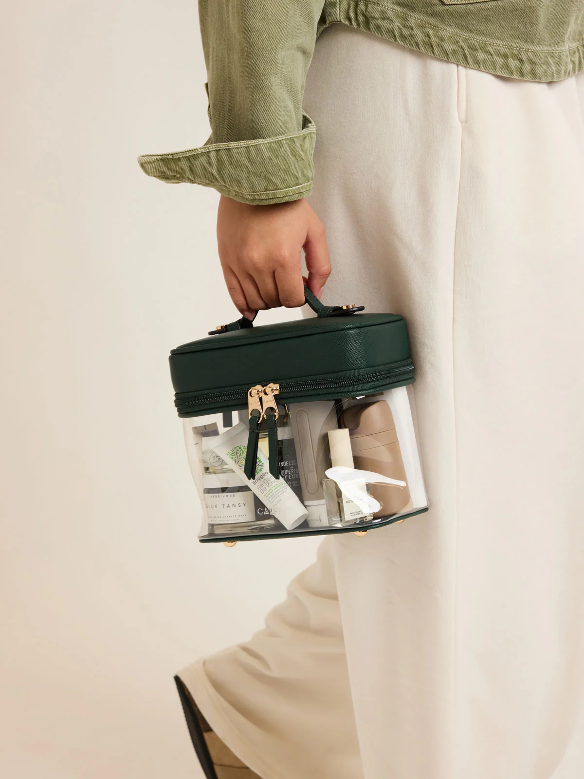 Clear Train Case with Top Compartment - Image 53