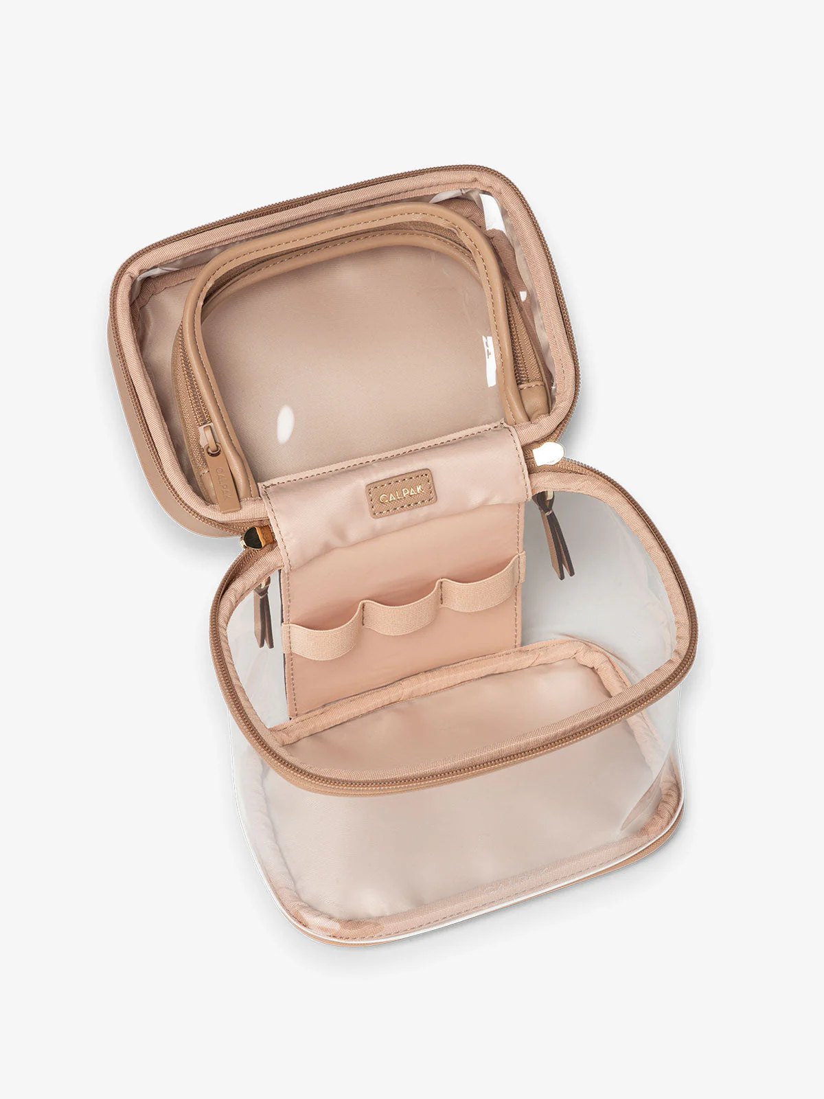 Clear Train Case with Top Compartment - Image 7