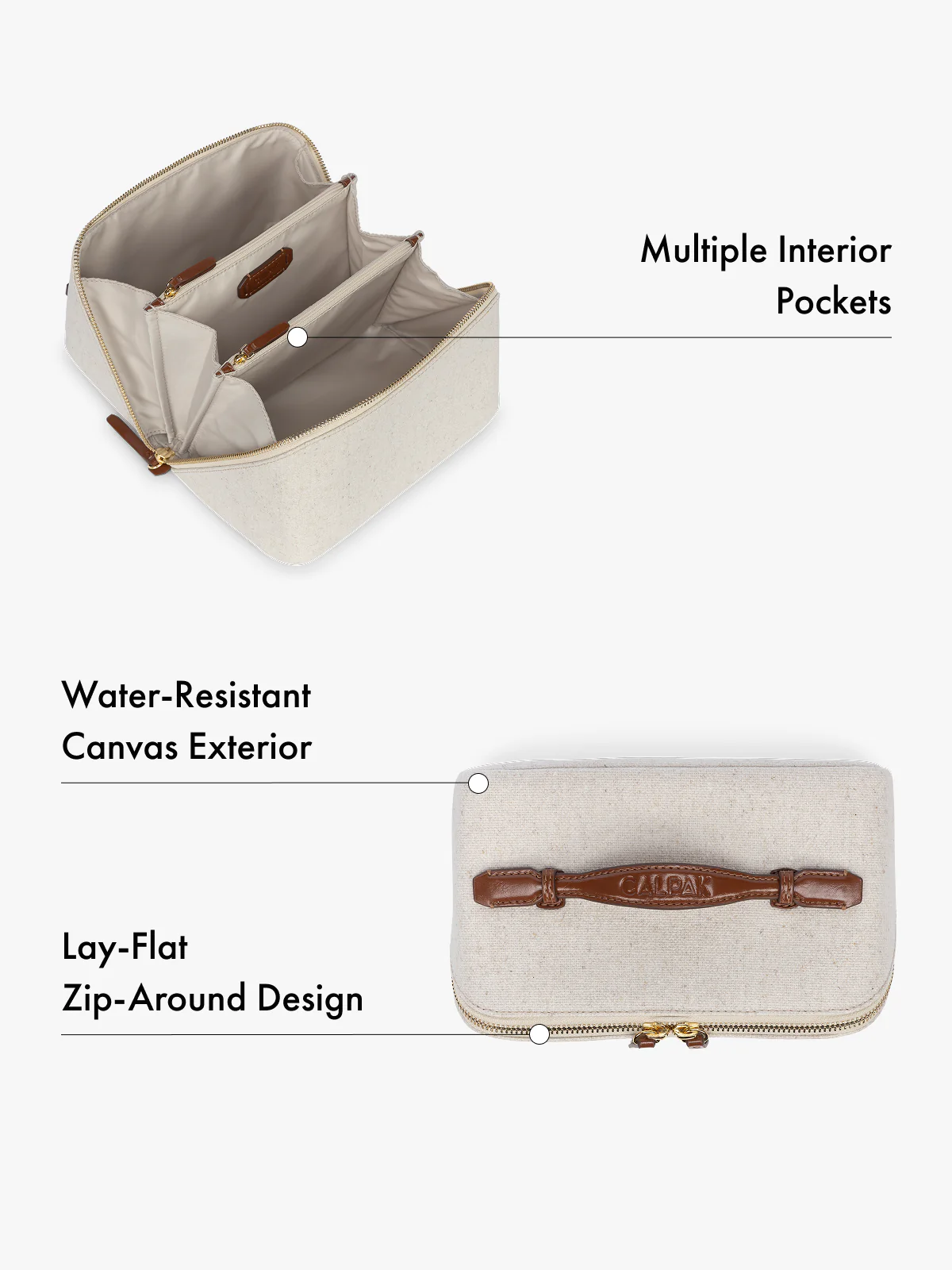Colette Lay-Flat Canvas Toiletry Bag - Image 17